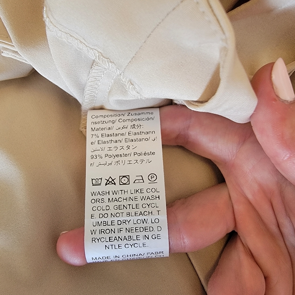 NWOT Straight Leg Polyester Pants - Beige Neutral - Size 4 (S) - Picture 6 of 6